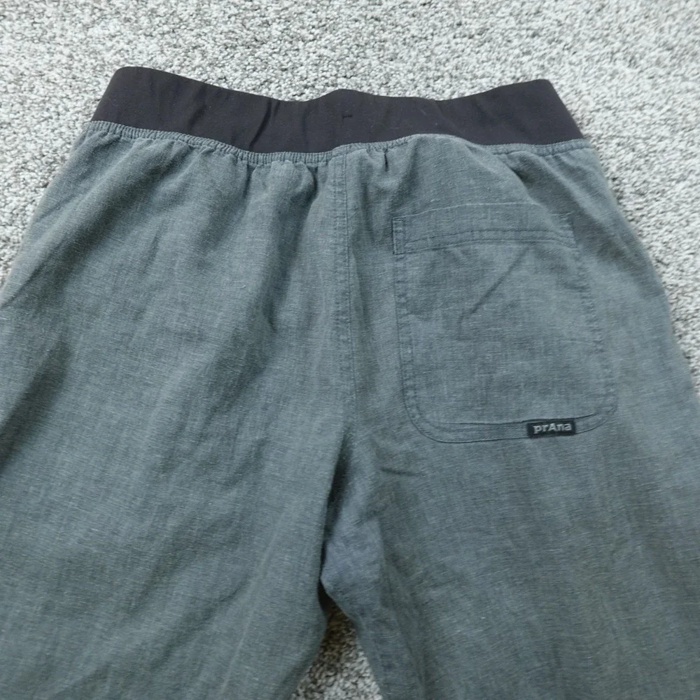 Prana Pants Mens XS Gray Vaha Straight Hemp Blend Pull On Elastic Waist Stretch